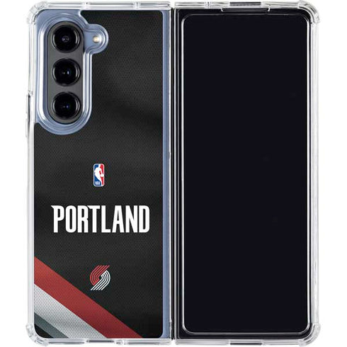 NBA Portland Trail Blazers Jersey Galaxy Z Fold5 5G Clear Case